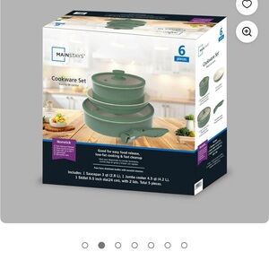 Mainstays Sage Cookware Set - 6 Piece